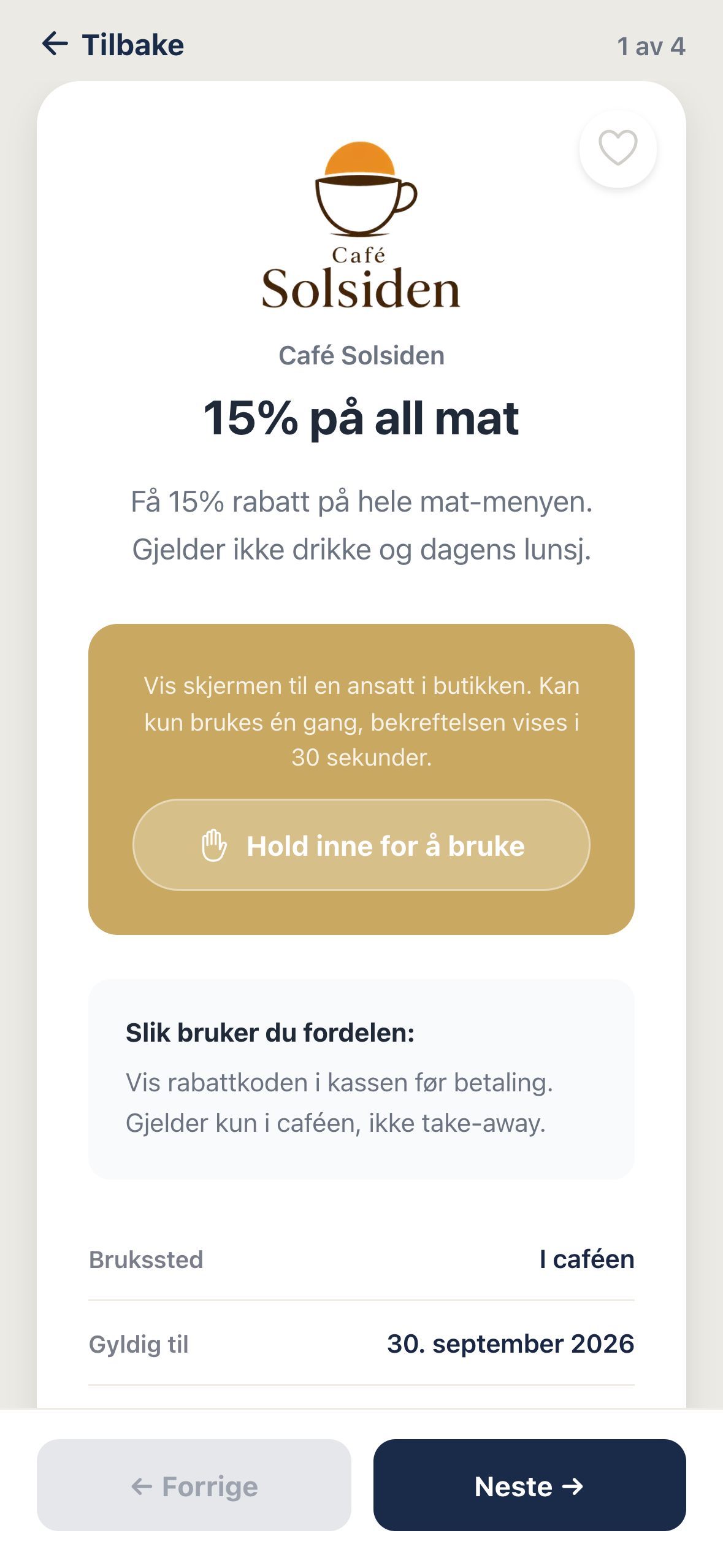 En fordel vist i butikk
